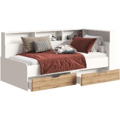 Изображение товара Кровать WOODVILLE Амер 190х80 белый / дуб вотан