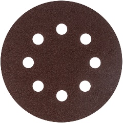 Изображение товара Круг абразивный на ворсовой подложке под "липучку", перфорированный, P 100, 125 мм, 5 шт, СИБРТЕХ, 738057