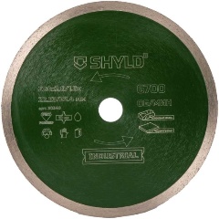 Изображение товара Круг алмазный SHYLD сплошной по твердому керамограниту и природному камню 230х22,23/25,4 мм(30340)