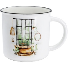 Изображение товара Кружка Home & Style Наслаждение 380 мл фарфор белая универсальная