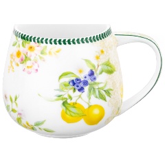 Изображение товара Кружка ELAN GALLERY "Лимоны" бочонок, 400 мл., 13х10х8,5 см. NEW BONE CHINA