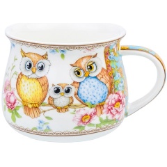 Изображение товара Кружка Еlan Gallery "Совушки" бочонок, 250 мл.