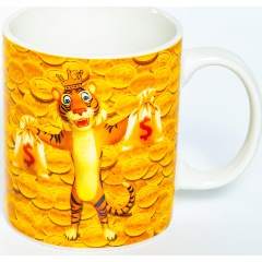Изображение товара Кружка OLAFF ЗОЛОТОЙ ТИГР, 350 мл., NEW BONE CHINA, индивидуальная подарочная упаковка (213-08054)
