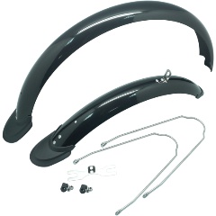 Изображение товара Крылья велосипедные ПВХ с одинарными стойками 58мм 24" чёрные