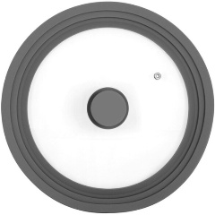 Изображение товара Крышка Appetite стеклянная ,силиконовый ободок ,универсальная 20,22,24см серая (ZH20-24SSG)