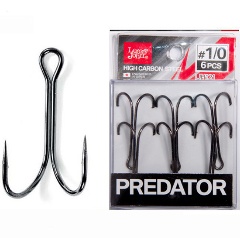 Изображение товара Крючки-двойники Lucky John PREDATOR LJH121 002/0 4 шт. рыболовные крючки