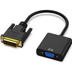 Изображение товара Адаптер DVI-D (M) - VGA (F) KS-is KS-735 для подключения мониторов и проекторов
