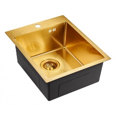 Изображение товара Кухонная мойка EMAR EMB-128A PVD Nano Golden квадратная с одной чашей