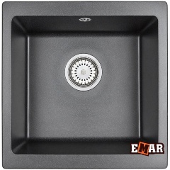 Изображение товара Кухонная мойка EMAR EMQ-1455.P Антрацит кварцевый композит 1 чаша