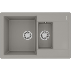 Изображение товара Кухонная мойка Lemark RAMZA 760 врезная прямоугольная с доп.чашей и крылом из кварцгранита цвет: Грей