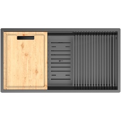 Изображение товара Кухонная мойка Lemark TABAGA 820 из нержавеющей стали графит 82 см