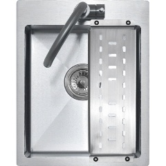 Изображение товара Кухонная мойка R4050H MELANA ProfLine 3,0/200 САТИН врезная прямоугольная в комплекте с коландером