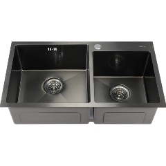 Изображение товара Кухонная мойка S7843HB MELANA ProfLine 3,0/220 ГРАФИТ 2-я чаша, врезная прямоугольная S7843HB