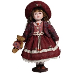 Изображение товара Кукла POLLY DOLLS фарфоровая 16' на подставке YF-161214