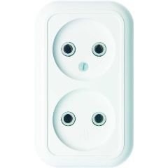 Изображение товара Розетка Кунцево-Электро 2-м ОП Валентина РА10-382 10А IP20 белый, 5416