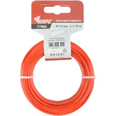 Изображение товара Леска КУРС для садовых триммеров "Квадрат" 3,0 мм х 15 м