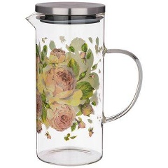 Изображение товара Кувшин AGNESS "винтаж.пионы" 1400 мл жаропрочное боросиликатное стекло