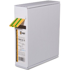 Изображение товара Термоусадочная трубка КВТ желто-зеленая 10 м без клея для электротехники