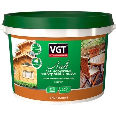 Изображение товара Лак акриловый для наружных и внутренних работ VGT (ВГТ), глянцевый, 2,2 кг