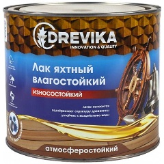 Изображение товара Лак яхтный Drevika, алкидный, глянцевый, 1,8 кг