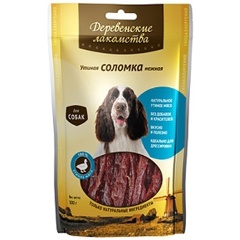 Изображение товара Лакомство ДЕРЕВЕНСКИЕ ЛАКОМСТВА утиная соломка нежная для собак 90 гр