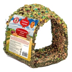 Изображение товара Лакомство-игрушка для грызунов РОДНЫЕ КОРМА 15х15х14 см домик для кроликов 570 г
