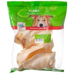 Изображение товара Лакомство для собак TitBit Ухо говяжье XXL - мягкая упаковка