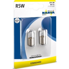 Изображение товара Лампа автомобильная NARVA R5W BA15s (бл. 2шт) 24V, 171814000