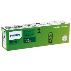 Изображение товара Лампа автомобильная PHILIPS Longlife EcoVision W5W W2.1x9.5d 12V, 1шт, 12961LLECOCP