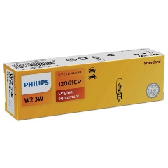 Изображение товара Лампа автомобильная PHILIPS W2.3W (W2x4.6d) 12V, 1шт, 12061CP