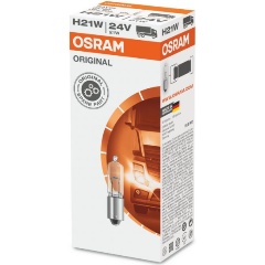 Изображение товара Лампа автомобильная OSRAM Halogen H21W (BAY9s) 24V, 1шт, 64138