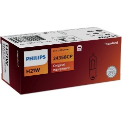 Изображение товара Лампа автомобильная PHILIPS Halogen H21W (BAY9s) 24V, 1шт, 24356CP