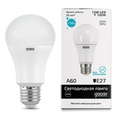 Изображение товара Светодиодная лампа Gauss LED Elementary A60 12W E27 4100K (упаковка 10 шт)