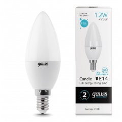 Изображение товара Светодиодная лампа Gauss Elementary Свеча 12W E14 4100K комплект 10 шт