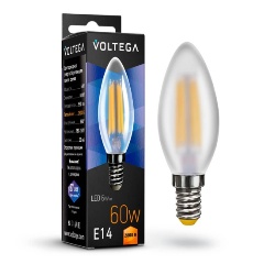 Изображение товара Филаментная LED лампа Voltega E14 6W 2800K матовая долгий срок службы