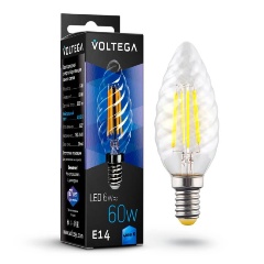 Изображение товара Филаментная LED лампа Voltega E14 6W 4000K прозрачная VG10-CC1E14cold6W-F