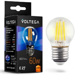 Изображение товара филаментная Voltega E27 6W 2800К прозрачная VG10-G1E27warm6W-F 7023