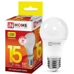 Изображение товара IN HOME LED-A60-VC 15Вт 230В E27 3000К 1430лм 4690612020266