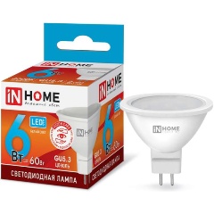 Изображение товара IN HOME LED-JCDR-VC 6Вт 4000К нейтр. бел. GU5.3 525лм 230В 4690612020372