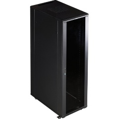 Изображение товара Шкаф серверный LANMASTER Business TWT-CBB-27U-6x6-G1, 27U, 600x600, передняя дверь стекло, задняя дверь распашная металл, черный