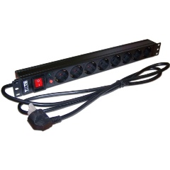 Изображение товара Блок розеток LANMASTER TWT-PDU19-16A8P-3.0 8шт, 1U, 3м