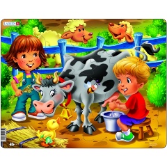 Изображение товара Пазл LARSEN BM5 Дети на ферме. Корова