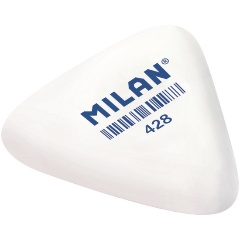 Изображение товара Каучуковый треугольный ластик Milan 428 белый для стирания графита