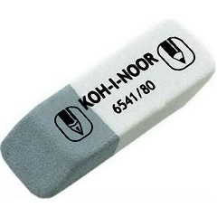 Изображение товара Ластик Koh-I-Noor Sanpearl 80, скошенный, комбинированный, натуральный каучук, 41х14х8 мм