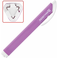 Изображение товара Ластик выдвижной + 2 сменных ластика BRAUBERG TRIOS, 120х6,9х7,8 мм, лавандовый корпус, 272691