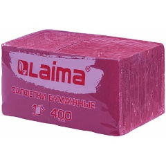 Изображение товара Салфетки ЛАЙМА бумажные 400 шт., 24х24 см, "Big Pack", бордовые, 100% целлюлоза, LAIMA, 114725