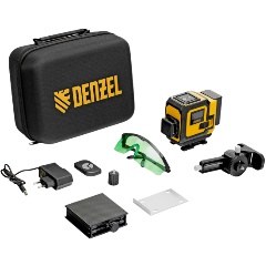 Изображение товара Лазерный уровень мультипризменный DLV-360-3C, 30 м, зеленый луч, Li-Ion 2,4 Aч, кейс, DENZEL, 35080