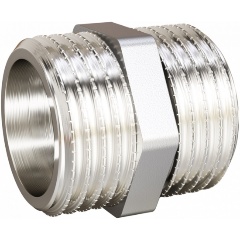 Изображение товара Ниппель LD DN15 (1/2") НР/НР латунь никель