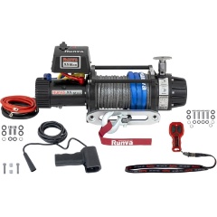 Изображение товара Лебёдка автомобильная электрическая RUNVA 12V 9500 lbs 4350 кг MAX, влагозащищенная, комбинированный роспуск, синтетический трос