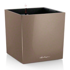 Изображение товара Кашпо с автополивом Lechuza CUBE 40 Серо-коричневый блестящий
